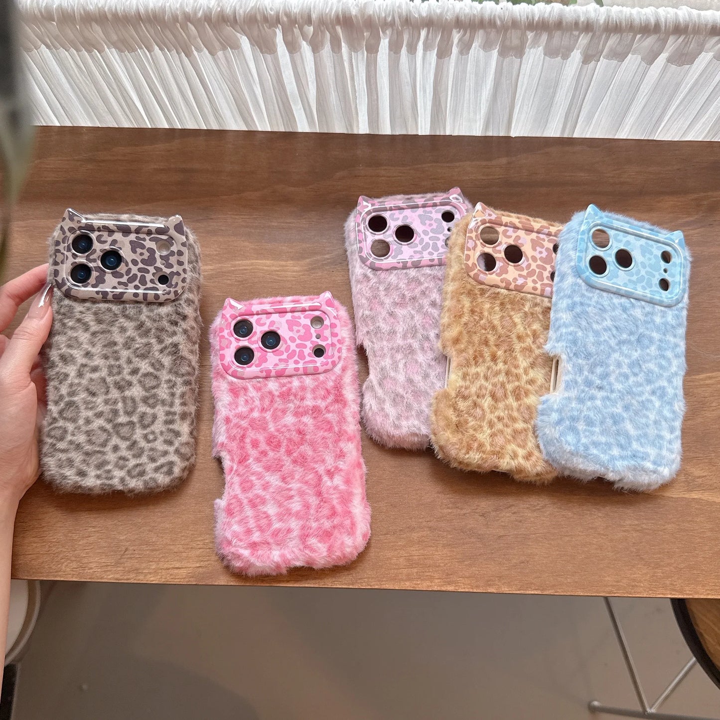 Plush Leopard Phone Case For iPhone