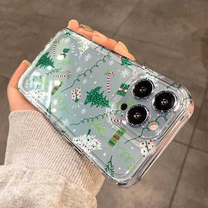 Snowflake Christmas Tree Clear Case  For iPhone