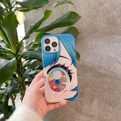 Cartoon Anime Iridescent Shinning Eyes Double Layers Phone Case