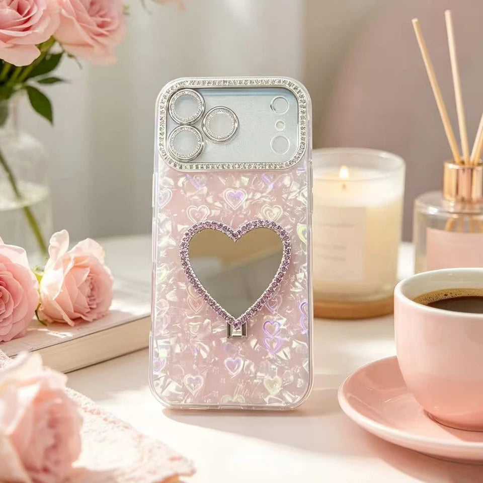 Heart Mirror Luxury Phone Case For iPhone