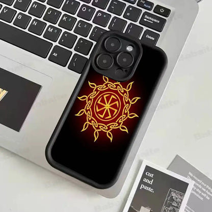 Slavic Viking symbol Kolovrat Silicone Phone Case For iPhone