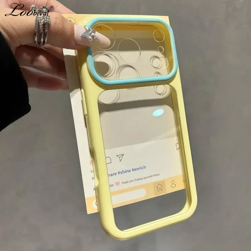 Transparent Double Color Contrast Case For iPhone