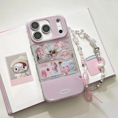 Bling Glitter Full Screen Hello Kitty Melody Phone Case For iPhone