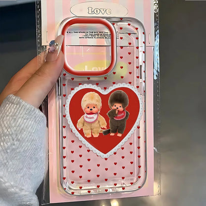 Ins Cute Monchhichis Phone Case For iPhone