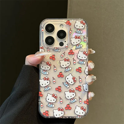 Hello Kitty Full Screen Red Phone Case For iPhone