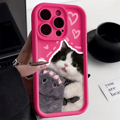 Candy Color Cute Cat Phone Case