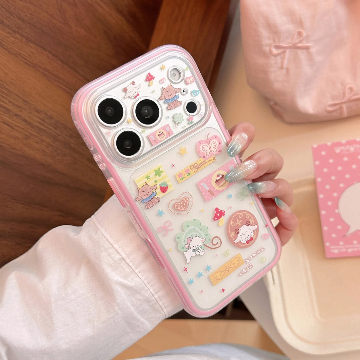 Korean Frosted Cartoon Lamb Pattern illustration Phone Case For iPhone
