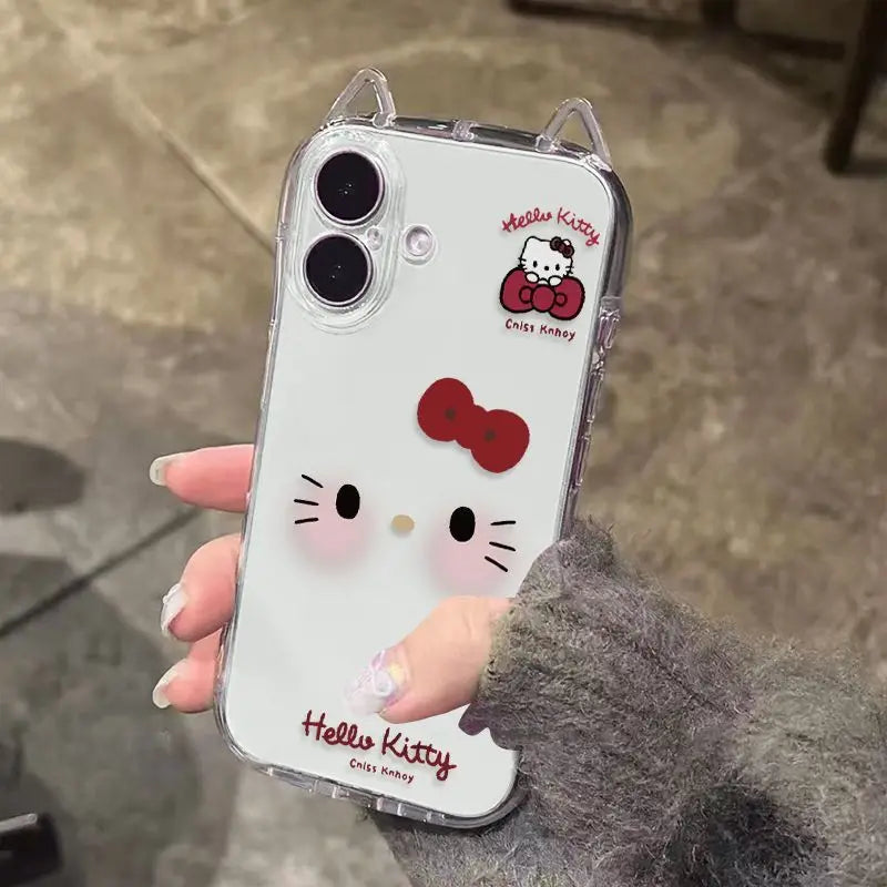 Anime Peripheral Cat Pattern Tpu All Inclusive Transparent Phone Case, Suitable For iPhone