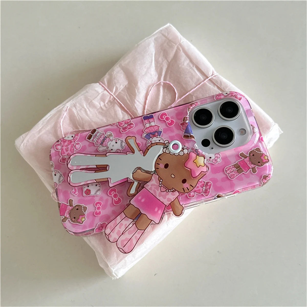 Fashion Pink Leopard Print Hello kitty Phone Case For iPhone