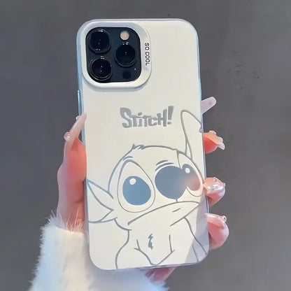 Disney Stitch Cartoon White Phone Case For iPhone