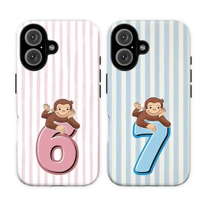 Cute Matching 67 Curious George Phone Case For iPhone
