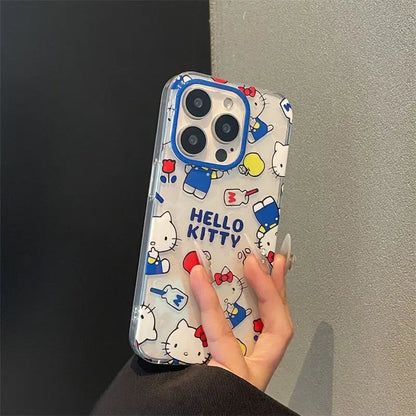 Hello Kitty Bow Mirror Blue Milk Phone Case For iPhone