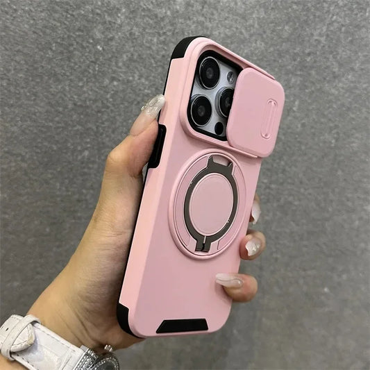 Heavy-Duty Rugged Armor Magnetic Bracket Phone Case For iPhone