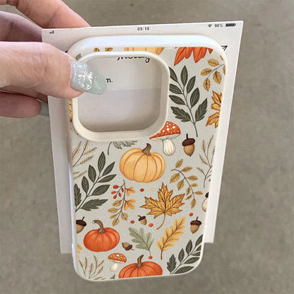 Vintage Fall Maple Leaf Pumpkin Phone Case For iPhone