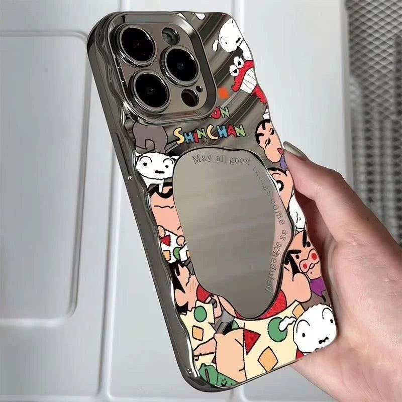 Crayon Shin-Chan Mirror Phone Case For iPhone
