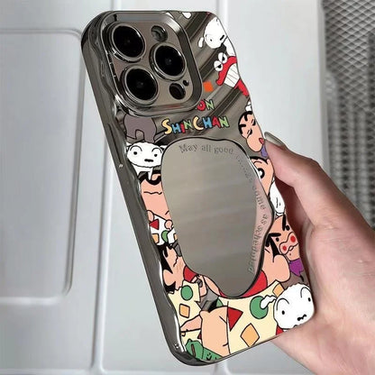 Crayon Shin-Chan Mirror Phone Case For iPhone