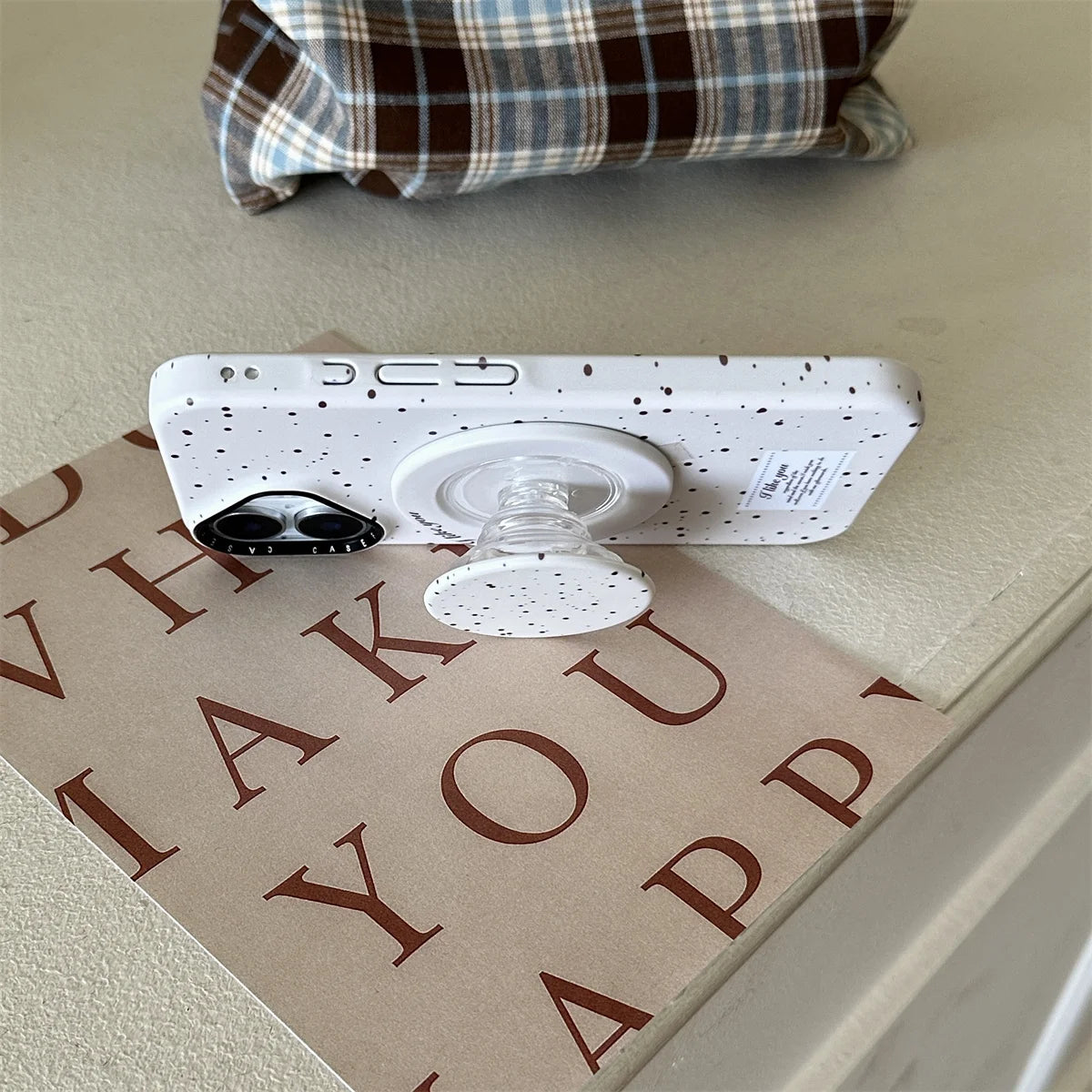 Cute Milk Yellow Magnetic Circle Holder Phone Case