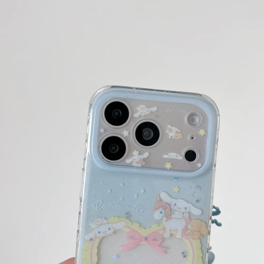 Blue Hollowed Out Love Horse Riding Jade Guigou For iPhone