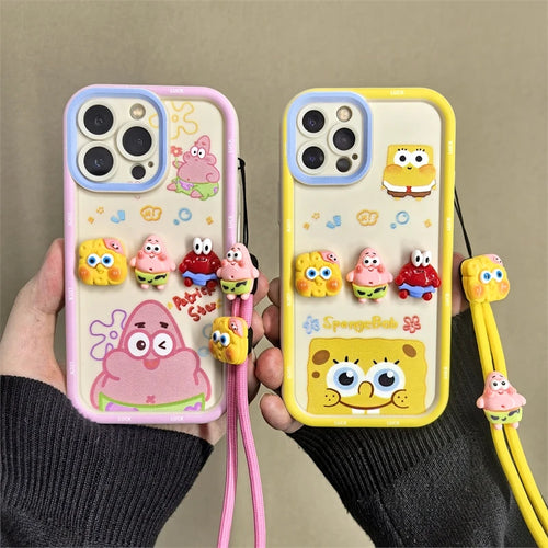 Cute Cartoon SpongeBob Patrick Star Phone Case For iPhone