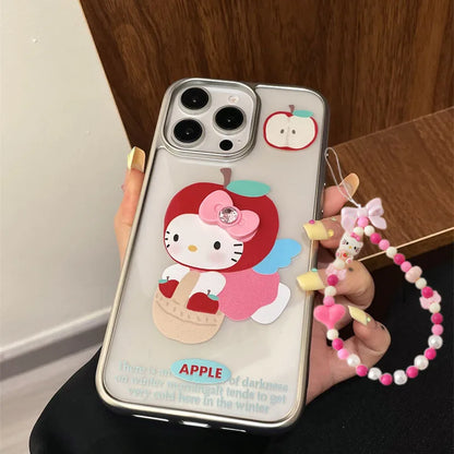 Fly Hello Kitty Apple Pink Bow Strap Phone Case For iPhone