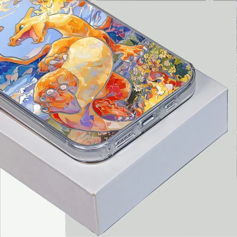 3D Oil Painting Charizard Phone Case For iPhone