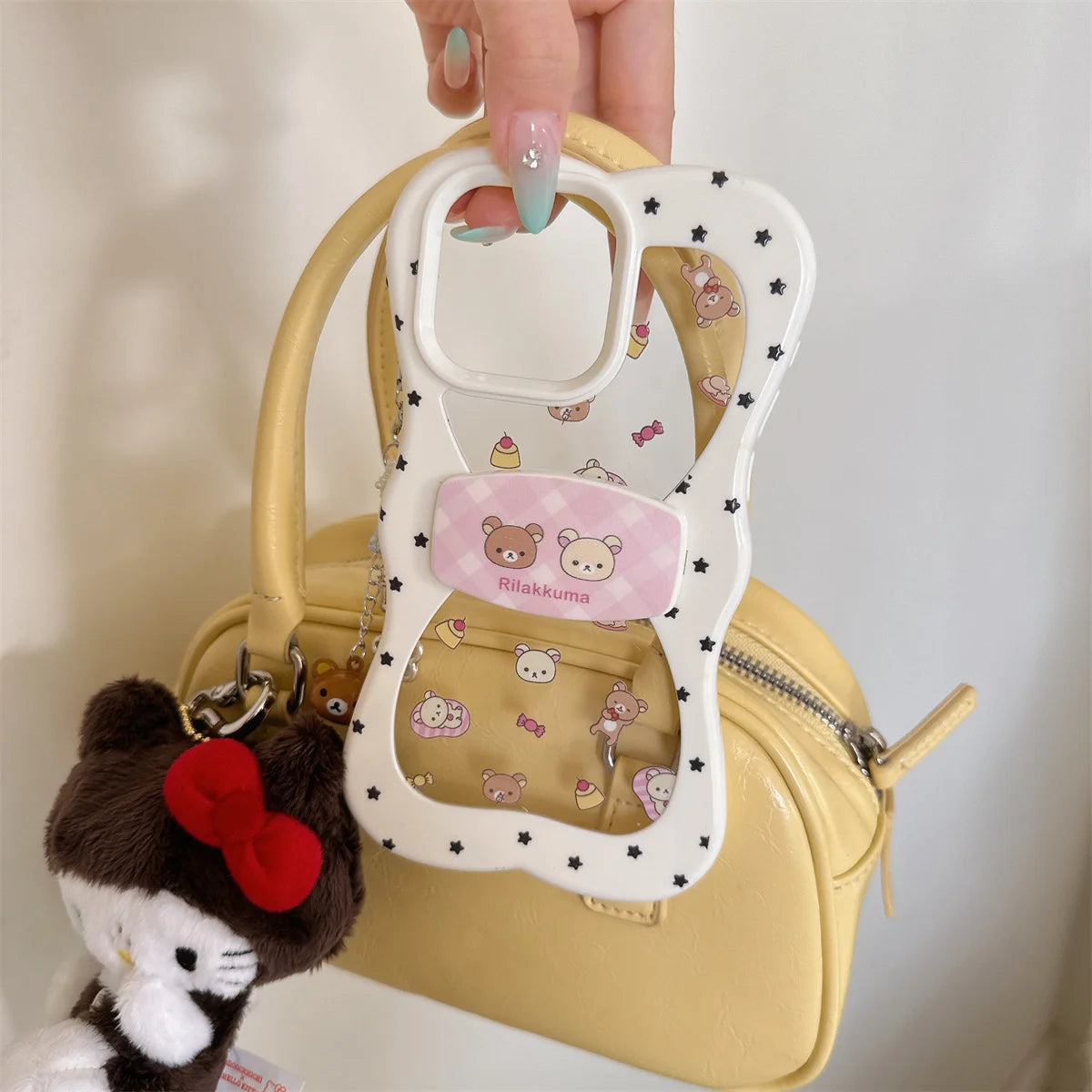 New Creative Style Perforated Leopard Print Black Leather kiity Cat Phone Case For iPhone