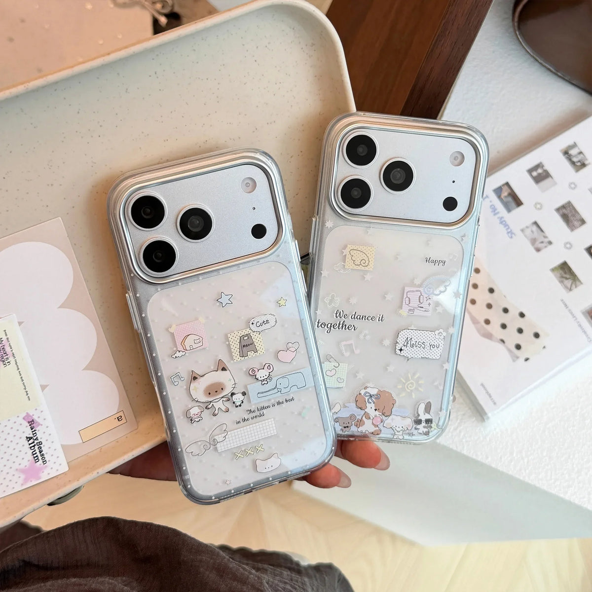 Korean Graffiti Cartoon Animals Pattern Phone Case For iPhone