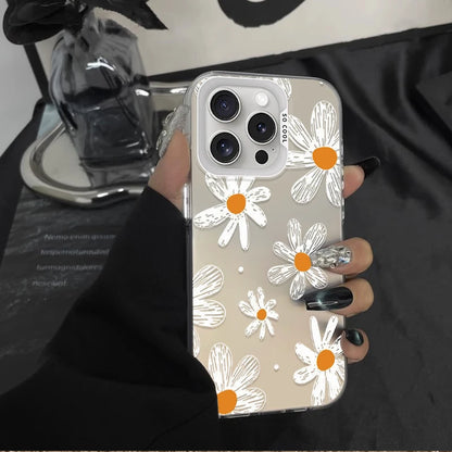 Sophisticated Black Floral Frosted Case For iPhone