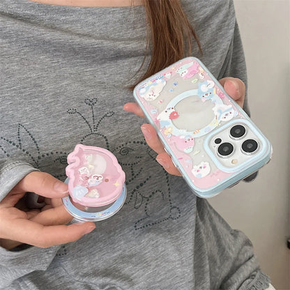 Cute Dolphin Shaking Bracket Magnetic Phone Case