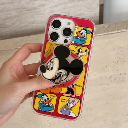 Disney Mickey Minnie Cartoon Graffiti Magnetic Phone Case For iPhone
