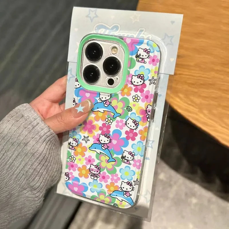 Hello Kitty Full Screen Flower Phone Case For iPhone