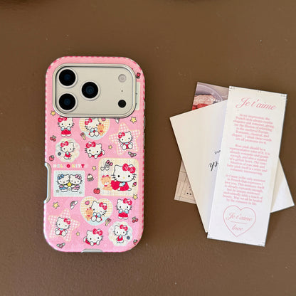 Label Sticker Flower Pink Kitty Is Suitable For Apple