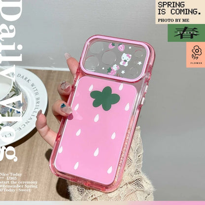 Korea INS Water Drop Strawberry Hello Kitty Case For iPhone