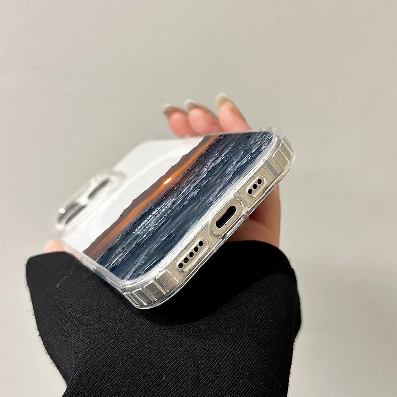 Beach Scene Wireless Charging Hard Case For iPhone