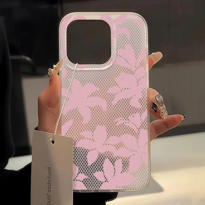 Elegant Romantic White Lace Pattern Flower Phone Case For iPhone