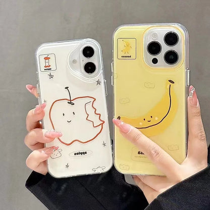 Ins Style Line Fruit Silicone Phone Case For iPhone