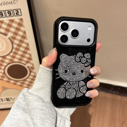 Winter Luxury Diamond Hello Kitty Sparkling Phone Case For iPhone
