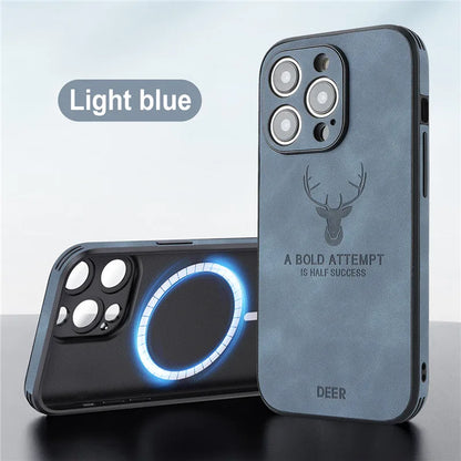 Deer A Bold Attempt is Half Success Leather Case For iPhone