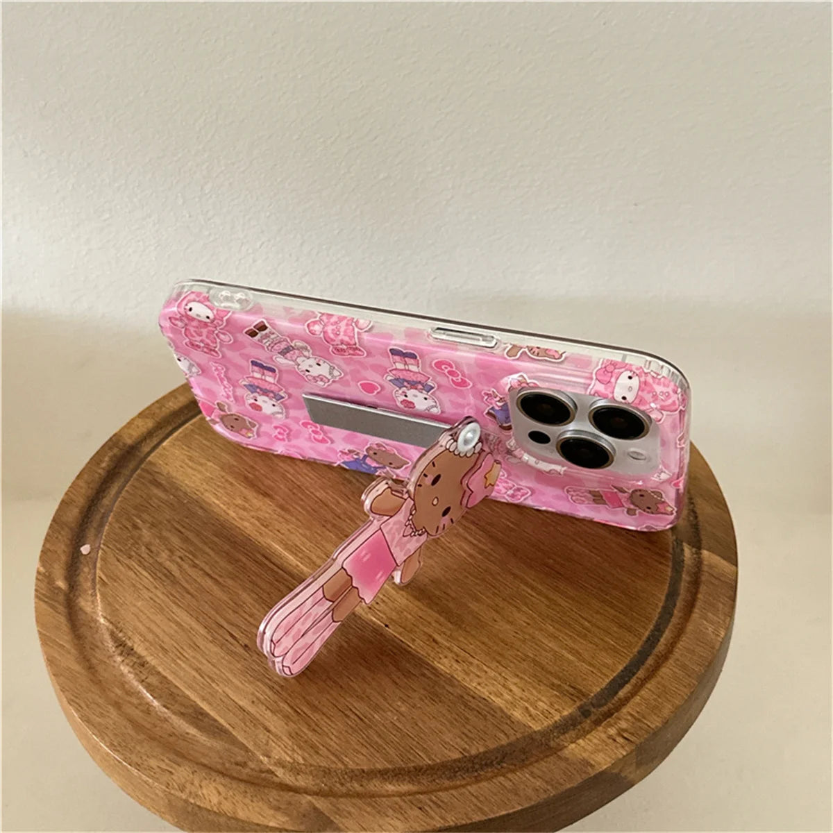 Fashion Pink Leopard Print Hello kitty Phone Case For iPhone