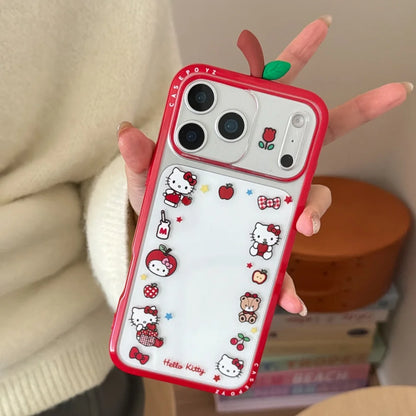 Cute IMD Red Apple 3D Kitty Phone Case For iPhone