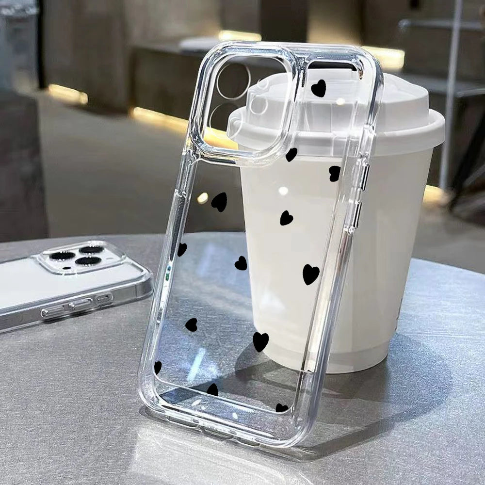 Love Heart Clear Shockproof Cover Phone Case