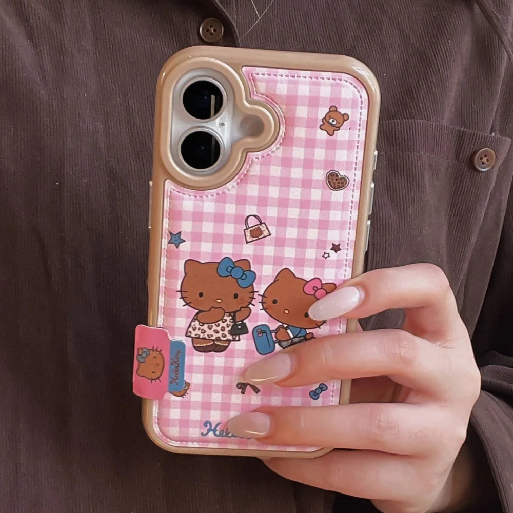 Advanced Cute Pink Skin Power Grid Kt Phone Case For iPhone