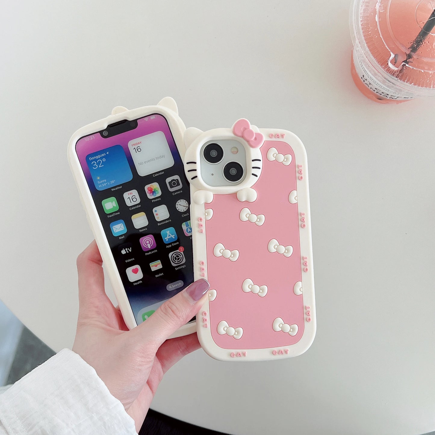 Bow Tie Lens KT Silicone Phone Case For iPhone