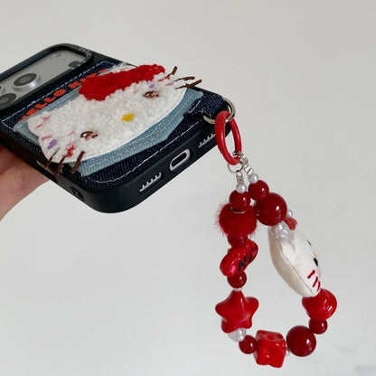 Cowboy Pocket Towel Embroidered Kitty Is Suitable For Apple Phone Case