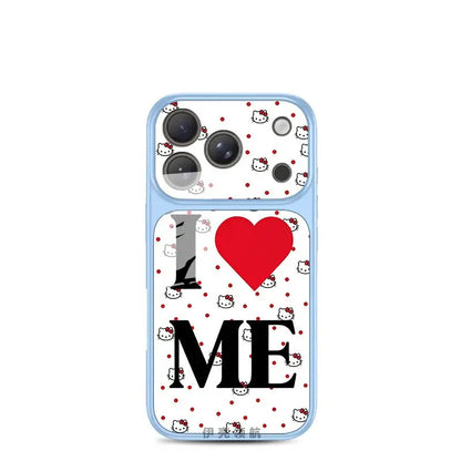 Creative Cartoon Cat Love Acrylic Large Window All Inclusive Phone Case For iPhone