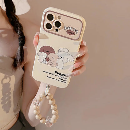 Cute Cartoon Puppy Lens Protective Phone Case For iPhone