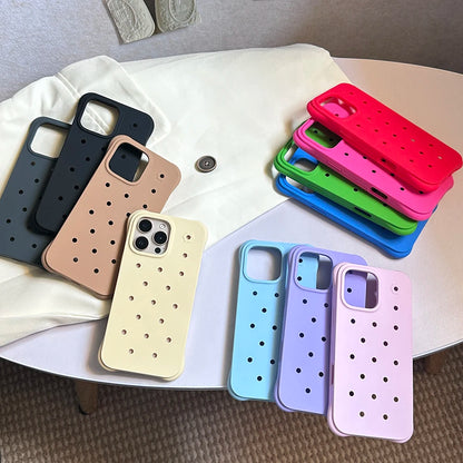 Luxury Diy Charms Holes Phone Case For iPhone