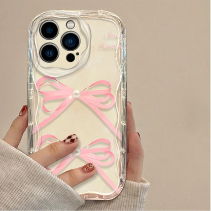 Black Bowknot Heart Phone Case For iPhone