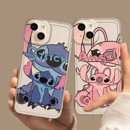 Stitch Angel Kawaii Shy Cute Phone Case For iPhone