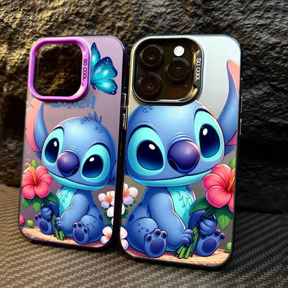 Disney Cute Stitch Flower Love Phone Case For iPhone